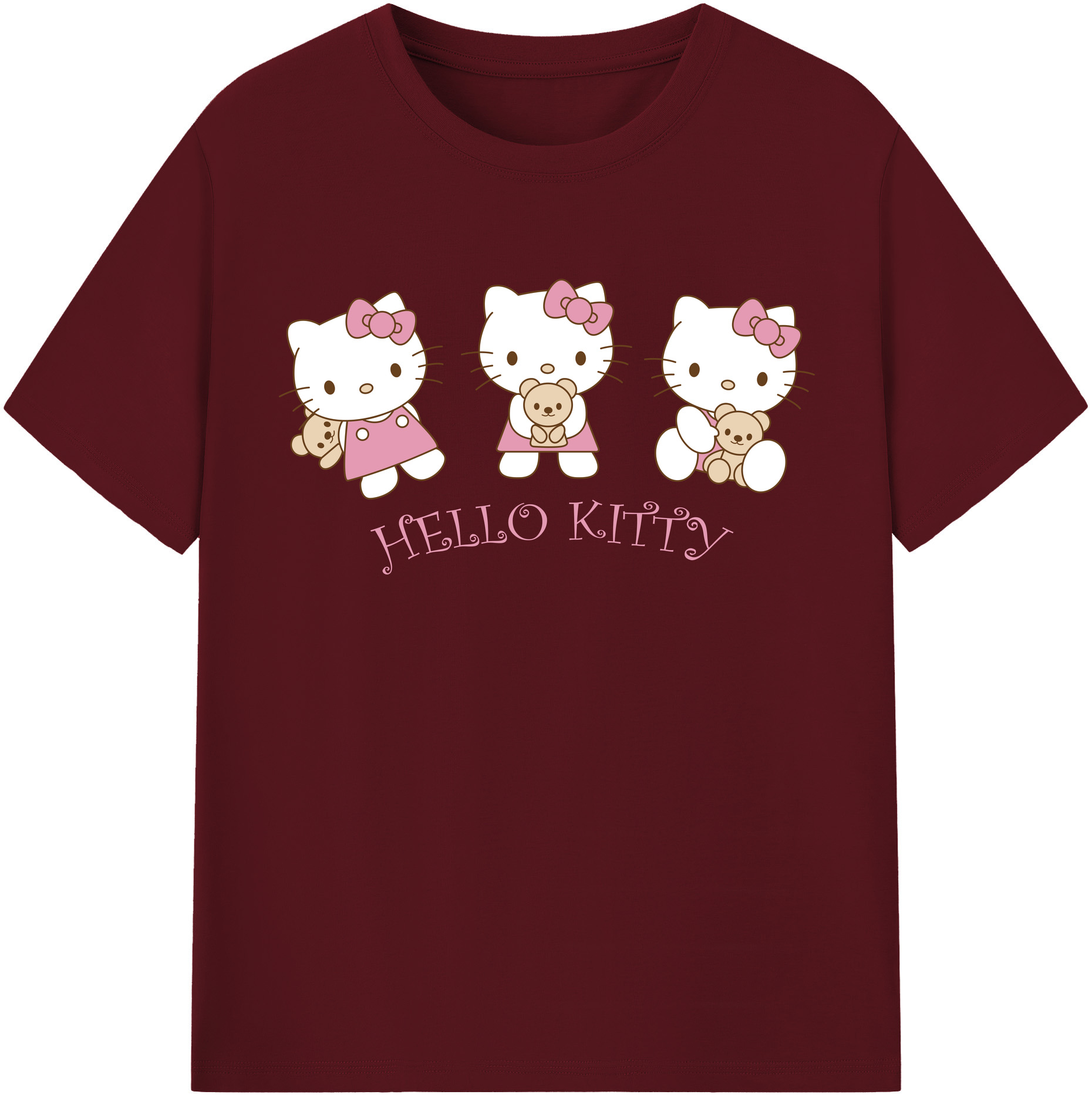 （画像用） Hello Kitty ハローキティ 綿100％半袖Tシャツ（フロントプリント）